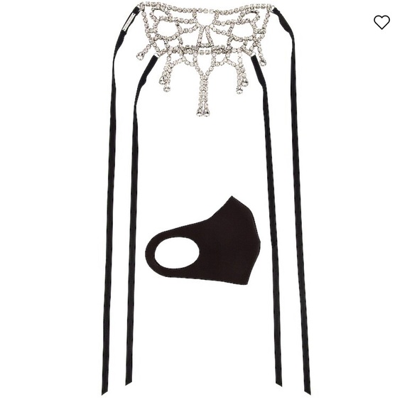 AREA NYC 💎 CRYSTAL FACE MASK 💎 SOLD OUT 💎 NEVER WORN - Picture 4 of 12